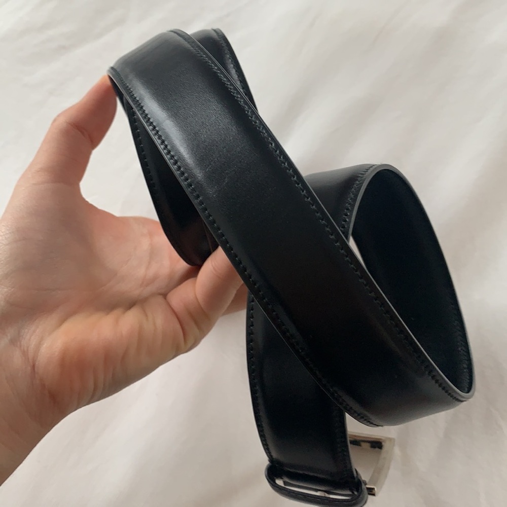 Men’s Prada Belt, Black Leather, 38/95